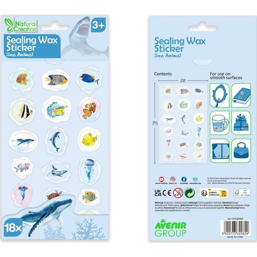 Avenir Kids Viaszpecsét Matricák - Tengeri Állatok (6920773320829)