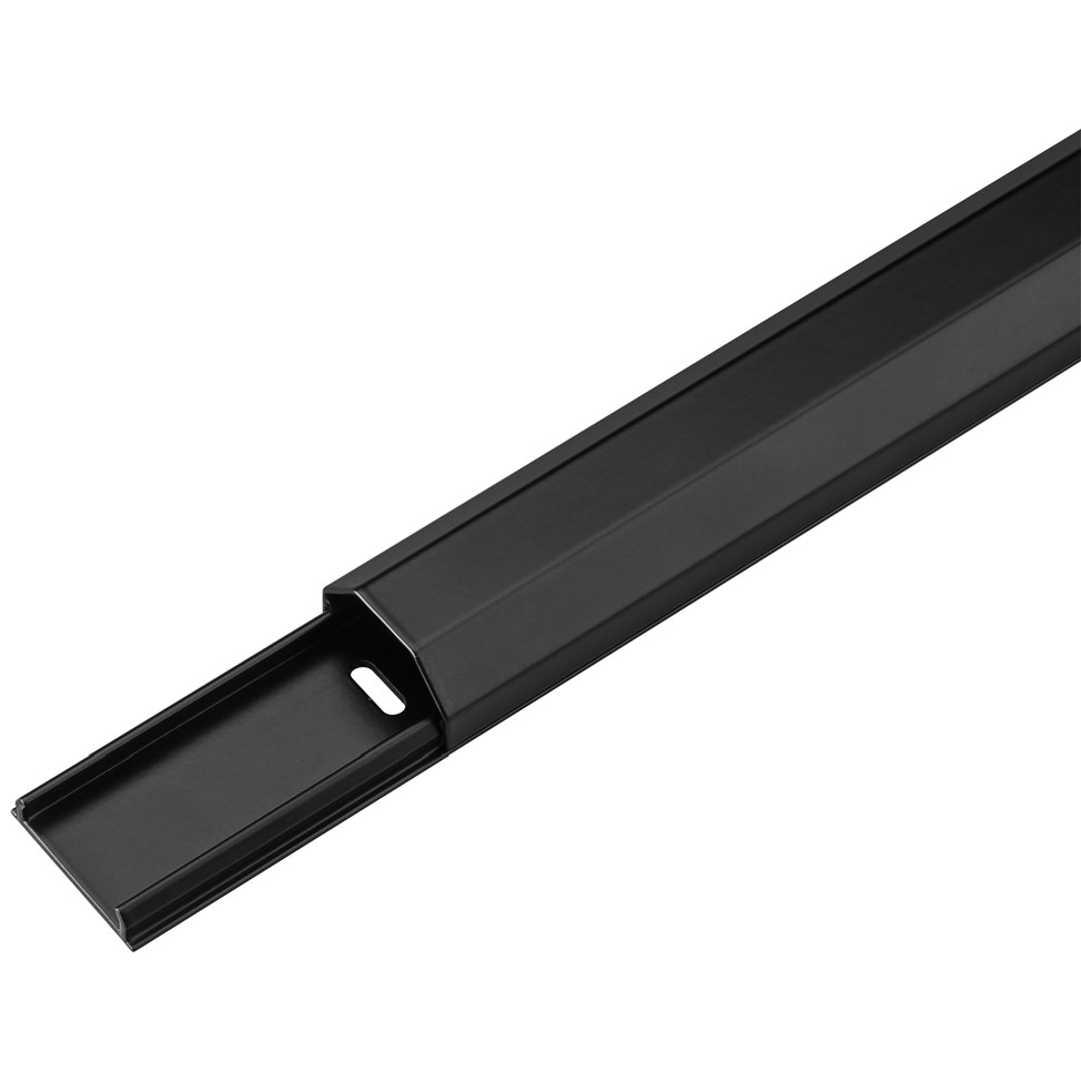 Goobay 90723 Félkör alakú alumínium kábelcsatorna 1m - Fekete (90723)