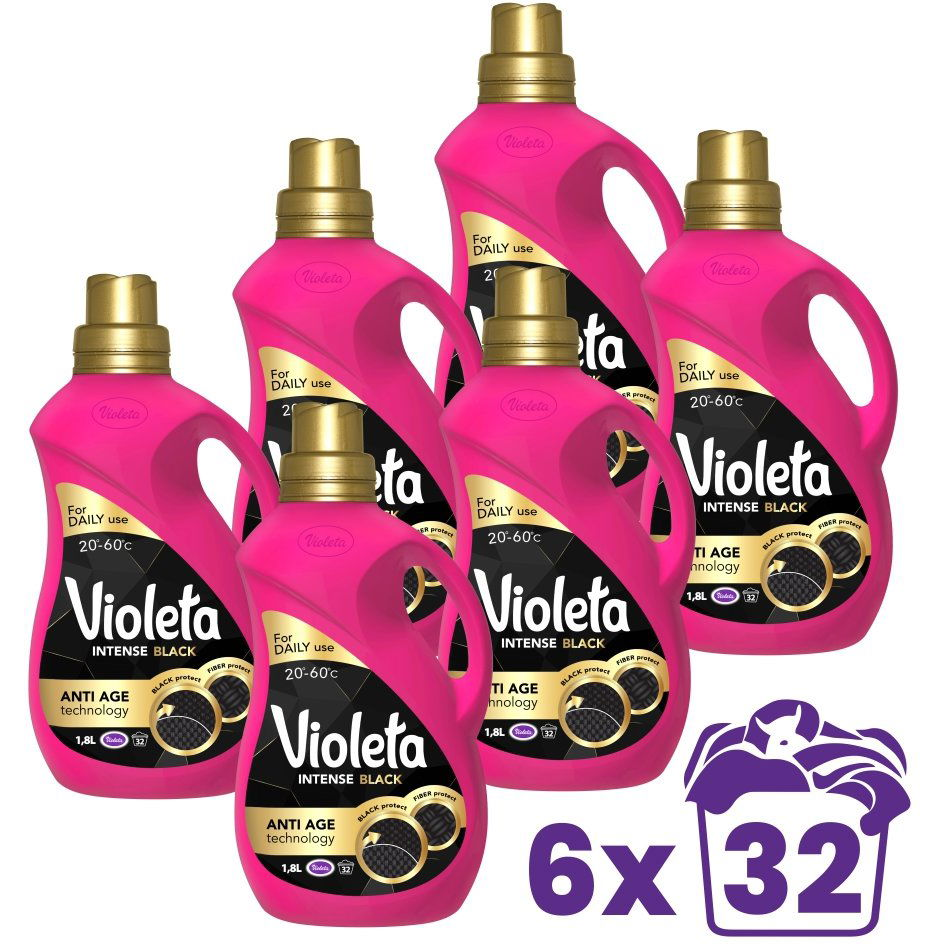 Violeta Intense Black 6× 1,8 l (192 mosás) (3870128035409)