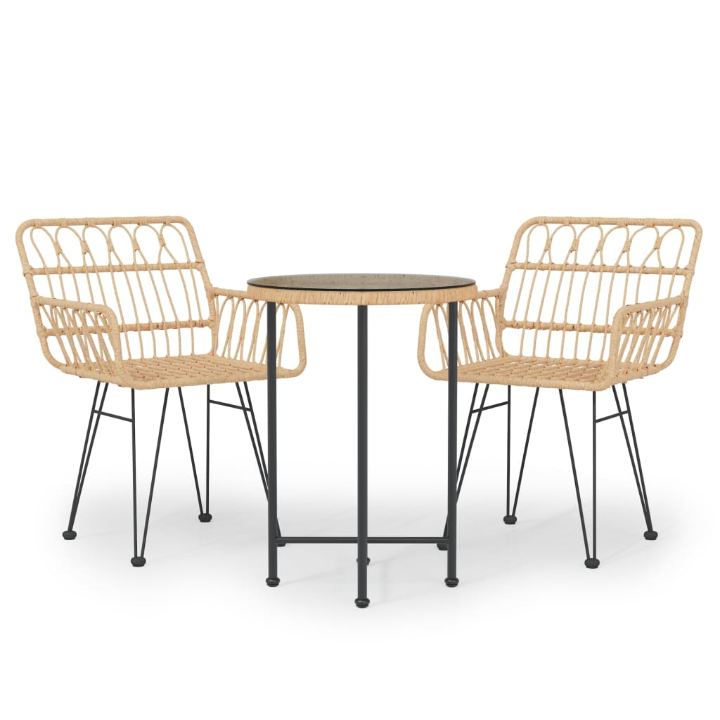 3 részes polirattan kerti étkezőgarnitúra (3157833)