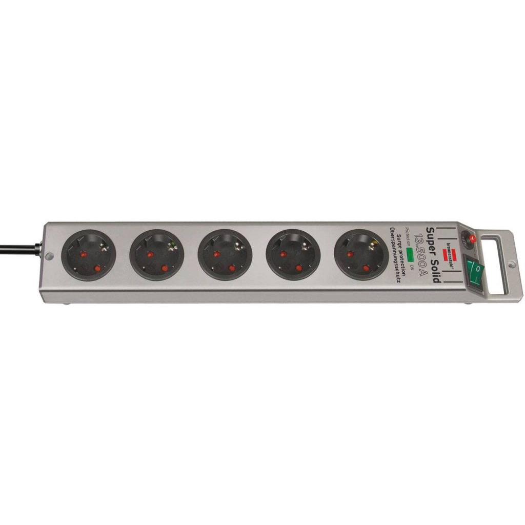 Brennenstuhl 1153340315 Túlfeszültség ellen védő elosztó 5 részes Ezüst Védőérintkezős 2,5m (b1153340315)