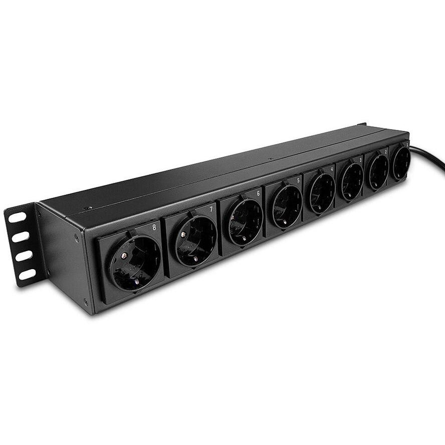 LINDY 8-fach Schuko-Steckdosen PDU mit Schaltern (73025)