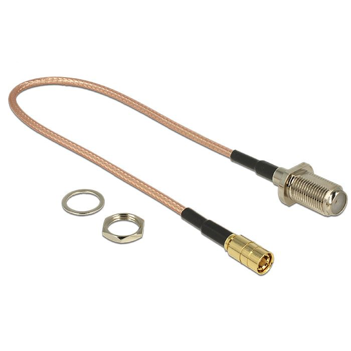 Delock F jack válaszfal > SMB dugó RG-316 antenna kábel 25cm (13024) (DE13024)