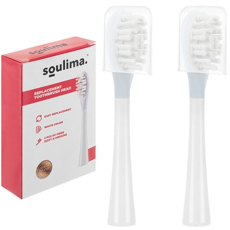 Náhradní Hlavice pro sonický zubní kartáček Soulima X800, bílé, Hlavice
