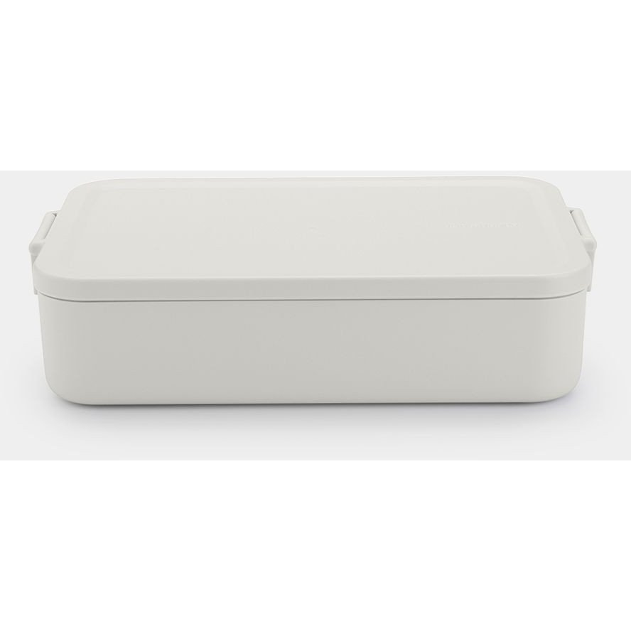 Brabantia Make & Take Lunch Box nagy méretű ételhordozó doboz, 2000 ml, szivárgás- és légmentes záródás, bepattintós (clip-on) zárómechanizmus, BPA mentes műanyag, világosszürke - 203121 (203121)