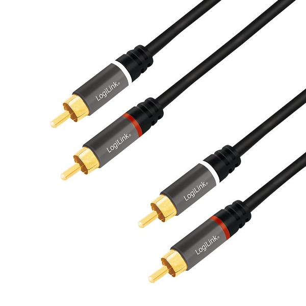 LogiLink Audiokabel 2x Cinch -> 2x Cinch RCA 1.0m, black