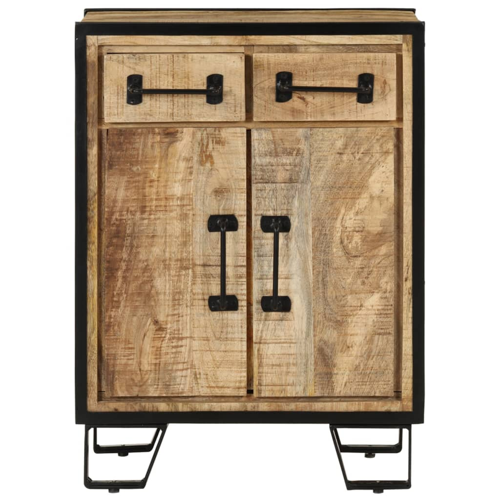 tömör mangófa és vas tálalószekrény 2 fiókkal 53 x 31 x 72 cm (352038)