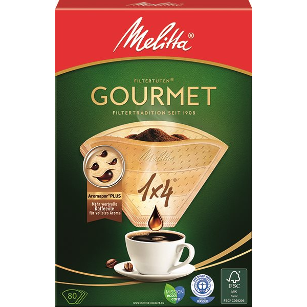 Melitta filter 1x4/80 GOURMET barna (6659479)