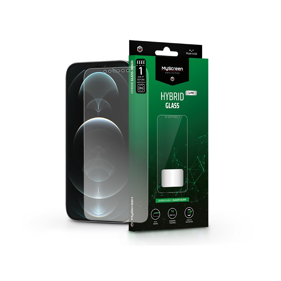 Apple iPhone 12 Pro Max rugalmas üveg képernyővédő fólia - MyScreen Protector Hybrid Glass Lite - transparent (LA-2300)