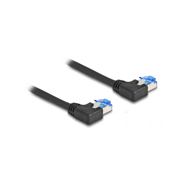 DELOCK RJ45 NWK Cat.6A S/FTP links gewinkelt 0,5 m schwarz