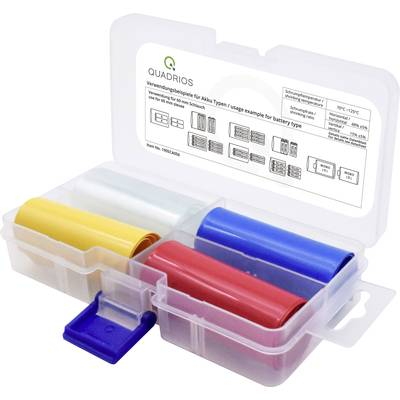 Quadrios 1905CA057 Akku zsugorcső ragasztó nélkül Átlátszó, Kék, Sárga, Piros 36 mm Zsugorodási arány:2:1 4 rész (1905CA057)