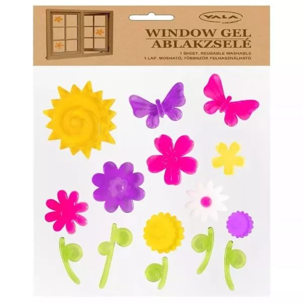 Tavaszi virágok ablakzselé 20 x 20 cm (312728)