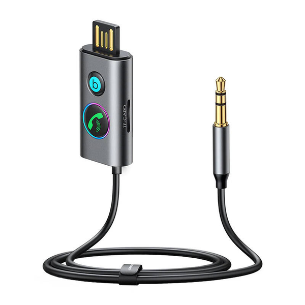 TRANSMITTER DO AUTA AUDIO ADAPTÉR JOYROOM BLUETOOTH AUX LED PŘIJÍMAČ