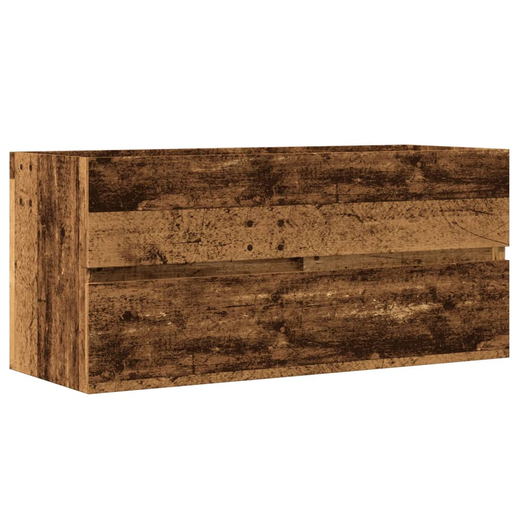 antik fa színű szerelt fa mosdószekrény 100 x 38,5 x 45 cm (856252)