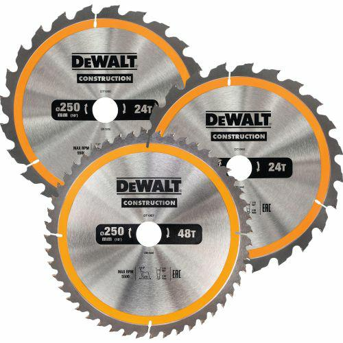Sada kotoučů na dřevo 250mm DeWalt DT1963