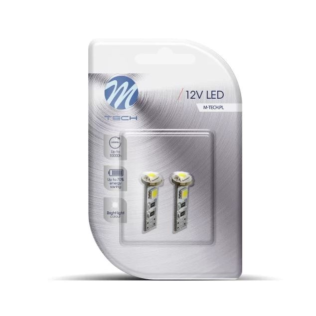 M-Tech T10 LED P 4x5050 SMD Can-Bus fehér színű (72LB324AW) (72LB324AW)