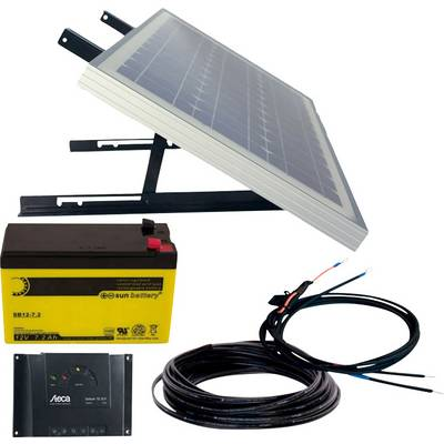 Napelem rendszer, teljes készlet 10 Wp, 12V/6 Ah akkuval, kábelekkel, töltésszabályzóval Phaesun Solar Rise Nine 1.0 (600299)