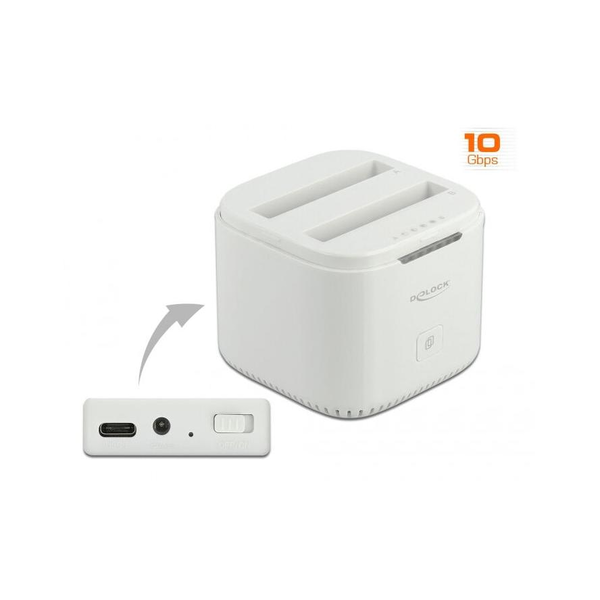 DELOCK USB Type-C 3.2 Dockingstation für 2x2,5" SATA HDD/SDD