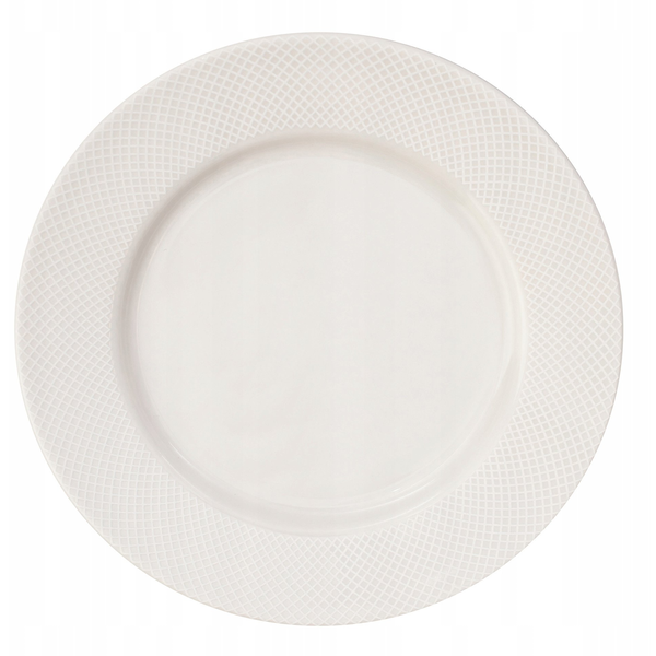 Verlo Norwich lapostányér 16 cm, ekrü porcelán, geometrikus design