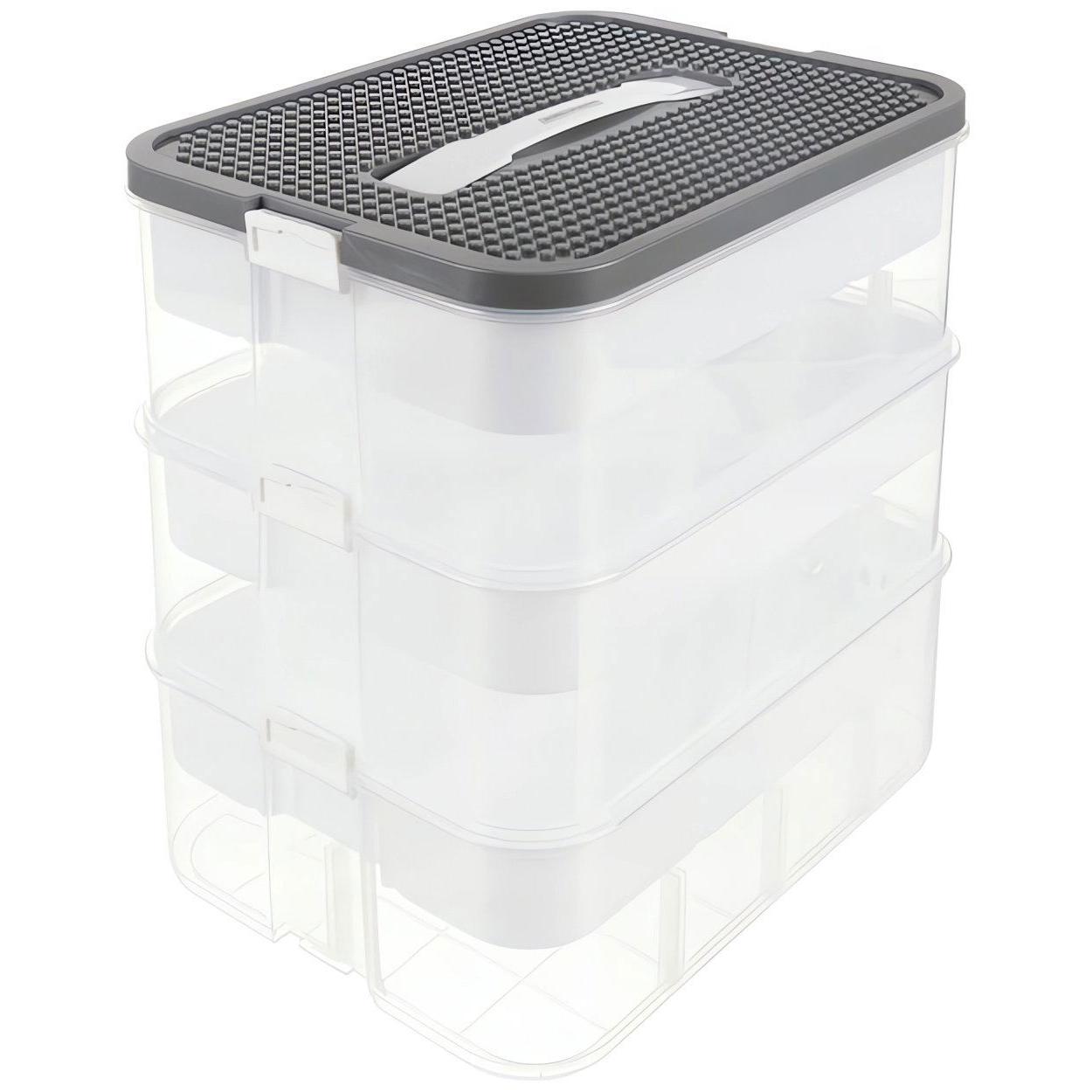 KRUZZEL Tárolódoboz építőjátékhoz, 22 l, 3 szintes (5900779956223)