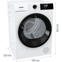 Gorenje DHNE82 Hőszivattyús szárítógép A++,8 kg,64 dB,Inverter motor nélkül