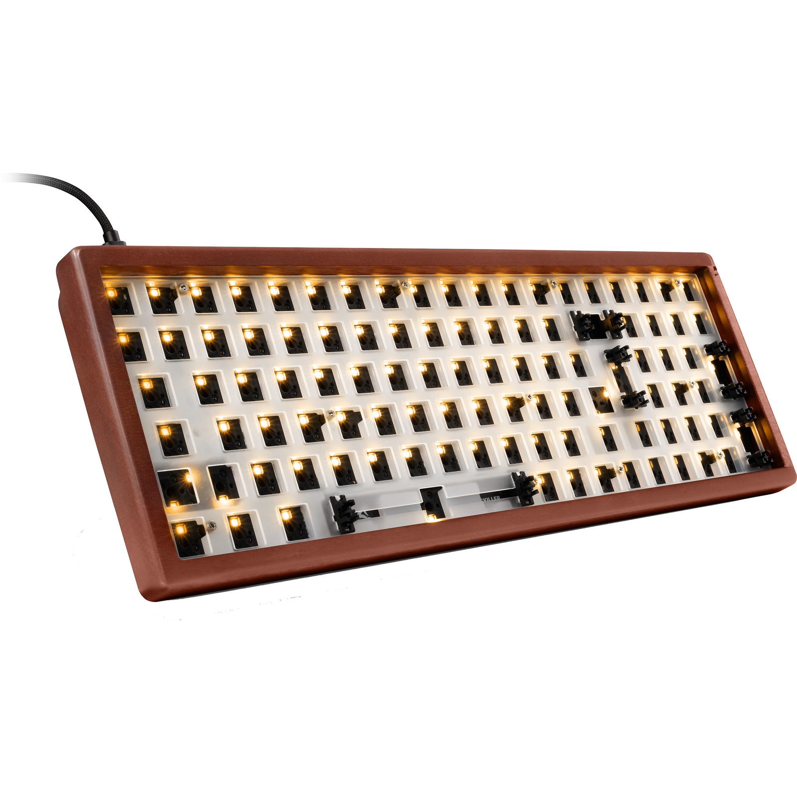 Sharkoon Skiller SGK50 S2 Wood Barebone Billentyűzet (Barna) - ISO (4044951042609)