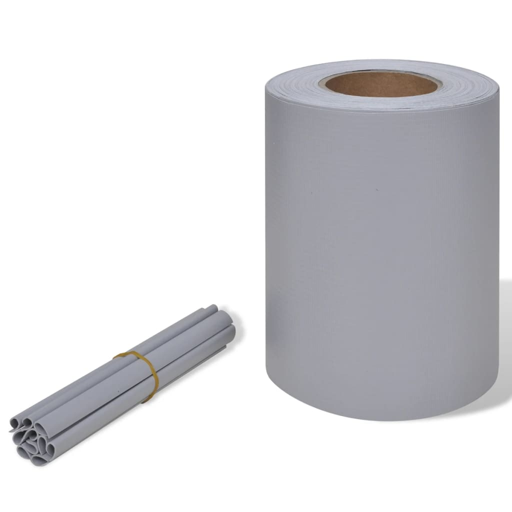 világosszürke kerti PVC árnyékoló kerítés 70 x 0,19 m (41619)