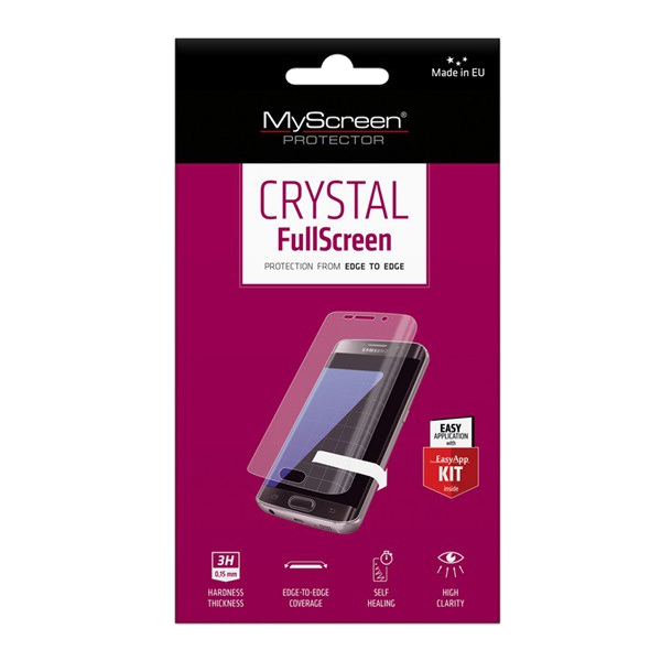 MYSCREEN CRYSTAL FULLSCREEN képernyővédő fólia (íves, öntapadó PET, nem visszaszedhető, 0.15mm, 3H) ÁTLÁTSZÓ [Samsung Galaxy J4 (2018) SM-J400F]