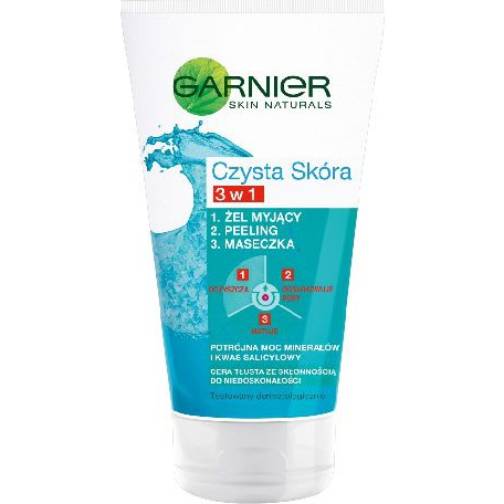 Garnier Pure Skin Naturals 3 az 1-ben arctisztító gél, 150 ml