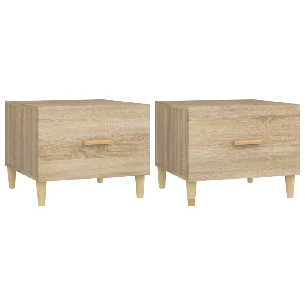 2 db sonoma tölgy szerelt fa dohányzóasztal 50 x 50 x 40 cm (812715)
