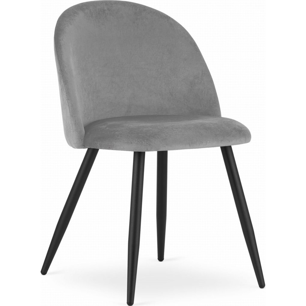 "BELLO Szék - Világosszürke Bársony / Fekete Lábak x 1" (model_3408_1-BELLO-ROMX37)