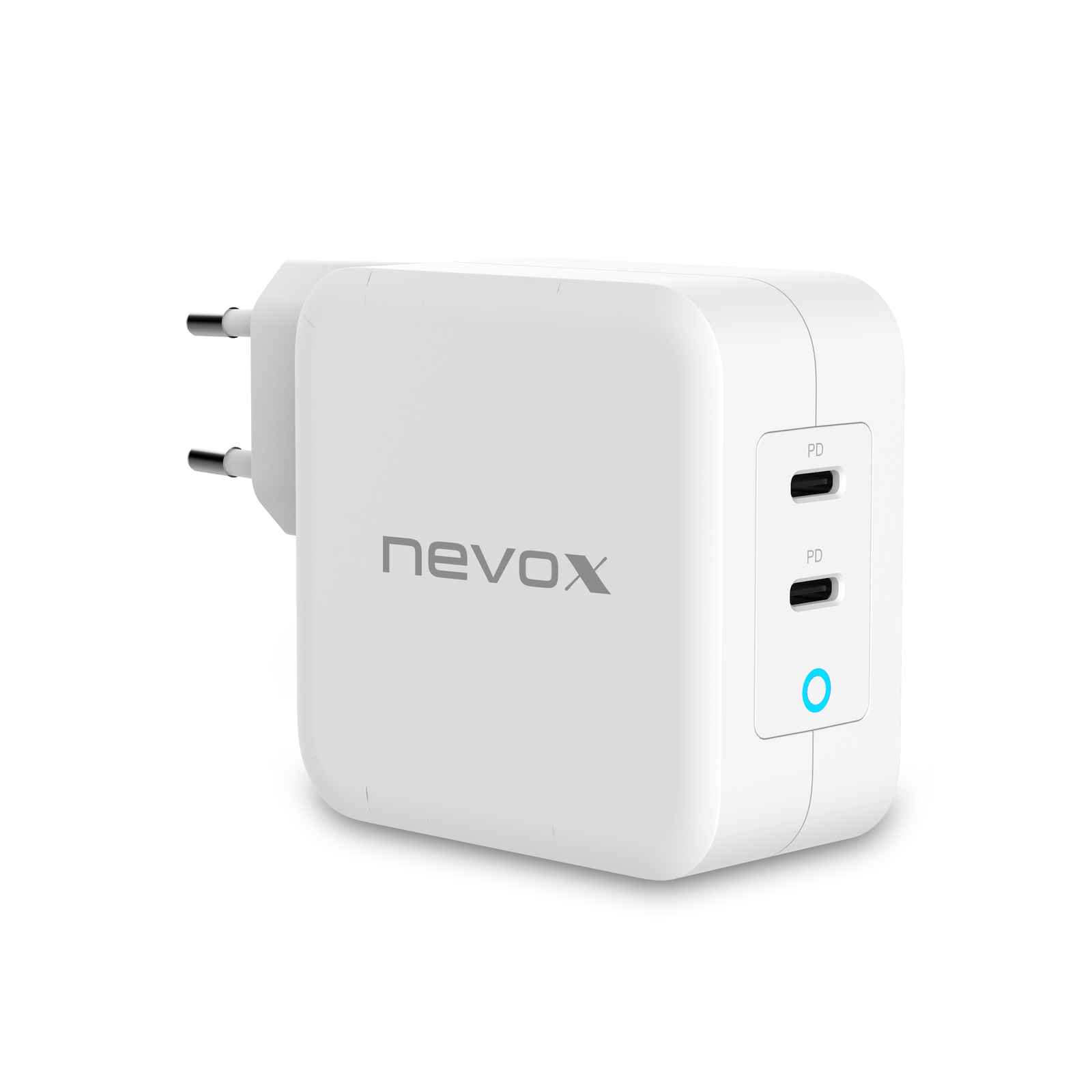 Nevox 1918 GaN 2x USB Type-C Hálózati töltő - Fehér (100W) (1918)