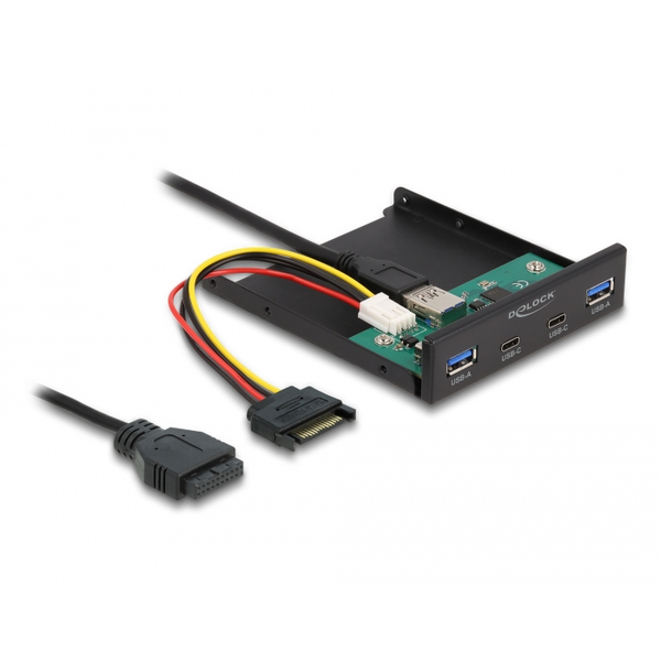 Delock 3.5  USB 3.2 Gen 1 első panel 2 x USB Type-C  + 2 x USB A-típusú (64155)