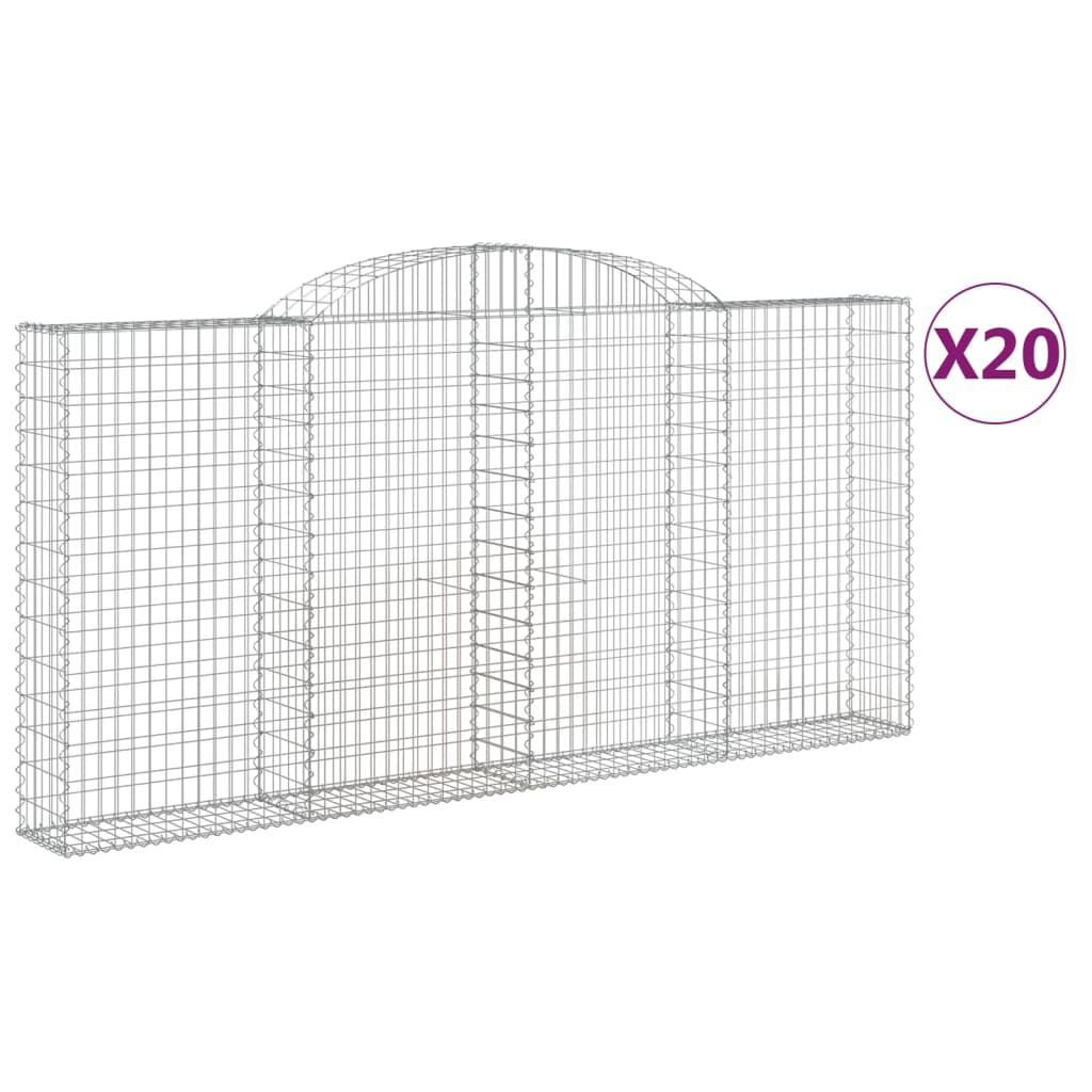 20 db íves horganyzott vas gabion kosár 300x30x140/160 cm (3146571)