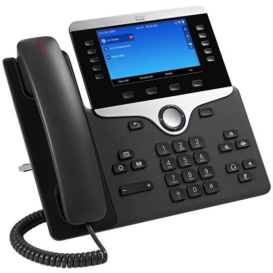 Cisco CP-8841-3PCC-K9= Rendszertelefon, VoIP Színes kijelző Fekete, Ezüst