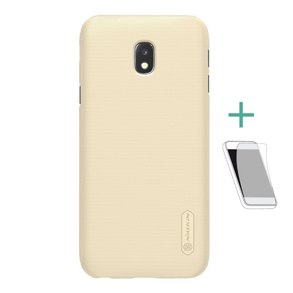 NILLKIN SUPER FROSTED műanyag telefonvédő (gumírozott, érdes felület + képernyővédő fólia) ARANY [Samsung Galaxy J3 (2017) SM-J330 EU]