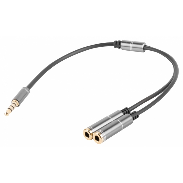 GENESIS A20 audio kabel 0,2 m 3.5mm Zwart, Zilver