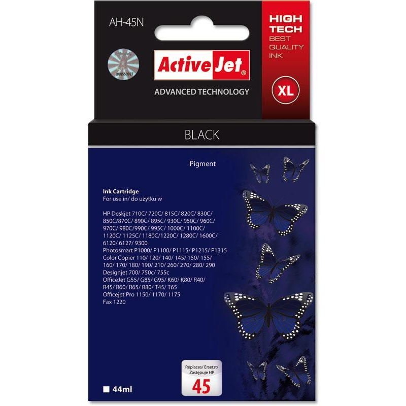 ActiveJet (HP 45 51645A) Tintapatron Fekete (AH-45N)