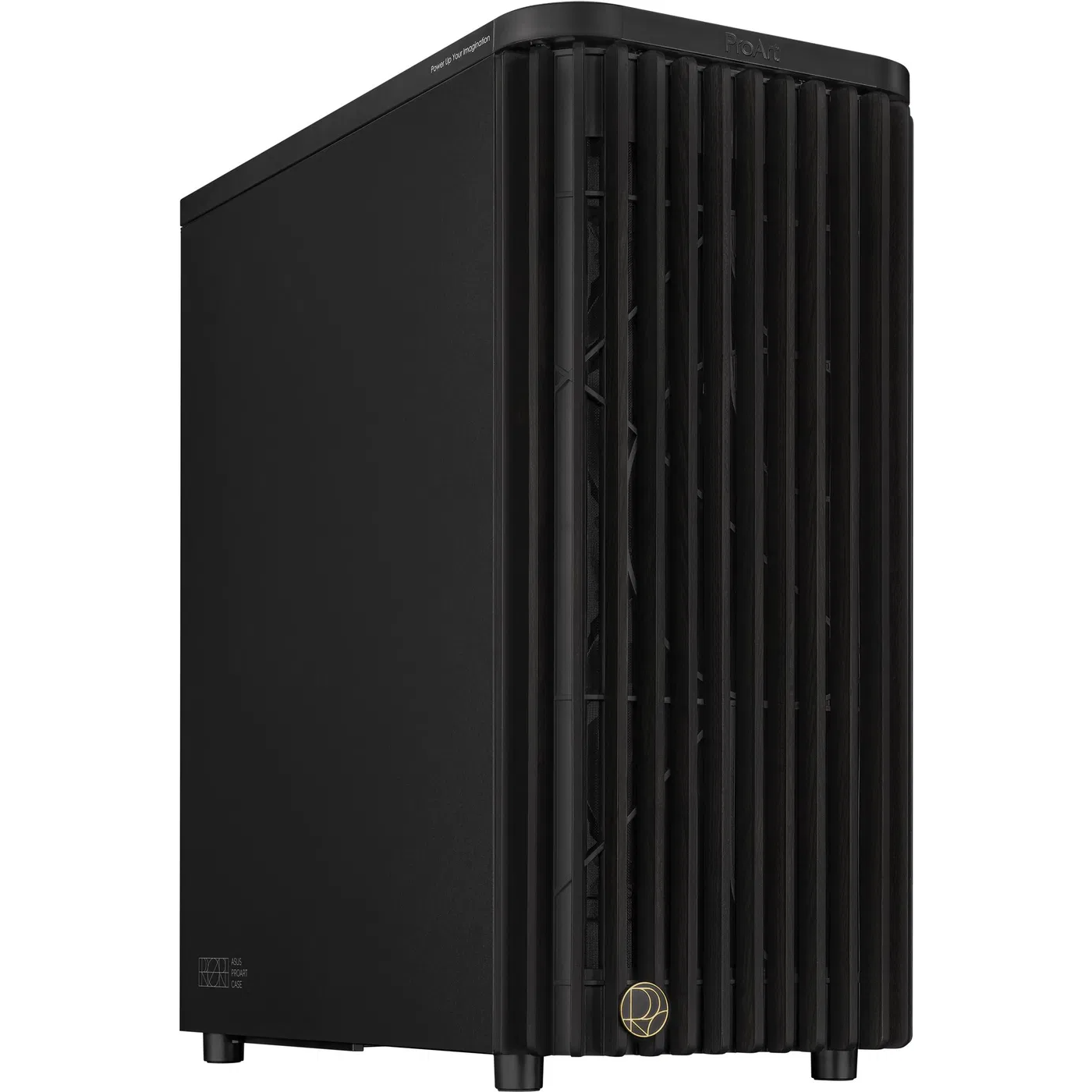 ASUS ProArt PA401 Wood Metal PWM Midi Torony Számítógépház + 1db 120mm + 2db 160mm ventilátor - Fekete (90DC00M0-B39010)