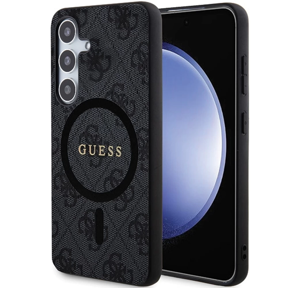 Guess 4G Collection Leather Metal Logo Samsung Galaxy S24 Tok - Fekete (GUHMS24SG4GFRK)