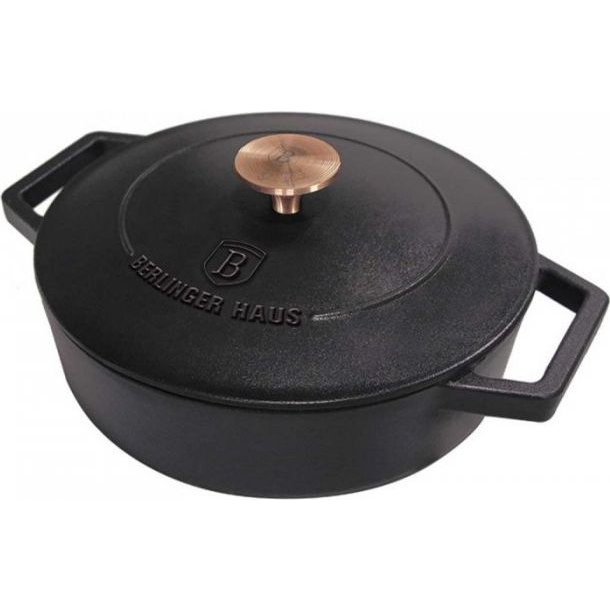 BERLINGER HAUS BH/6494 Ovális öntöttvas pecsenyesütő 30cm Fekete (BH-6494 Kinghoff)