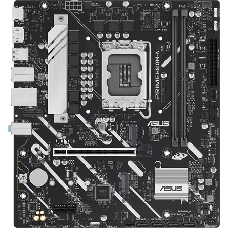 Asus Prime H810M-A-CSM alaplap LGA1851 PCIe4.0 USB-A 10Gbps USB-C 5Gbps RGB
