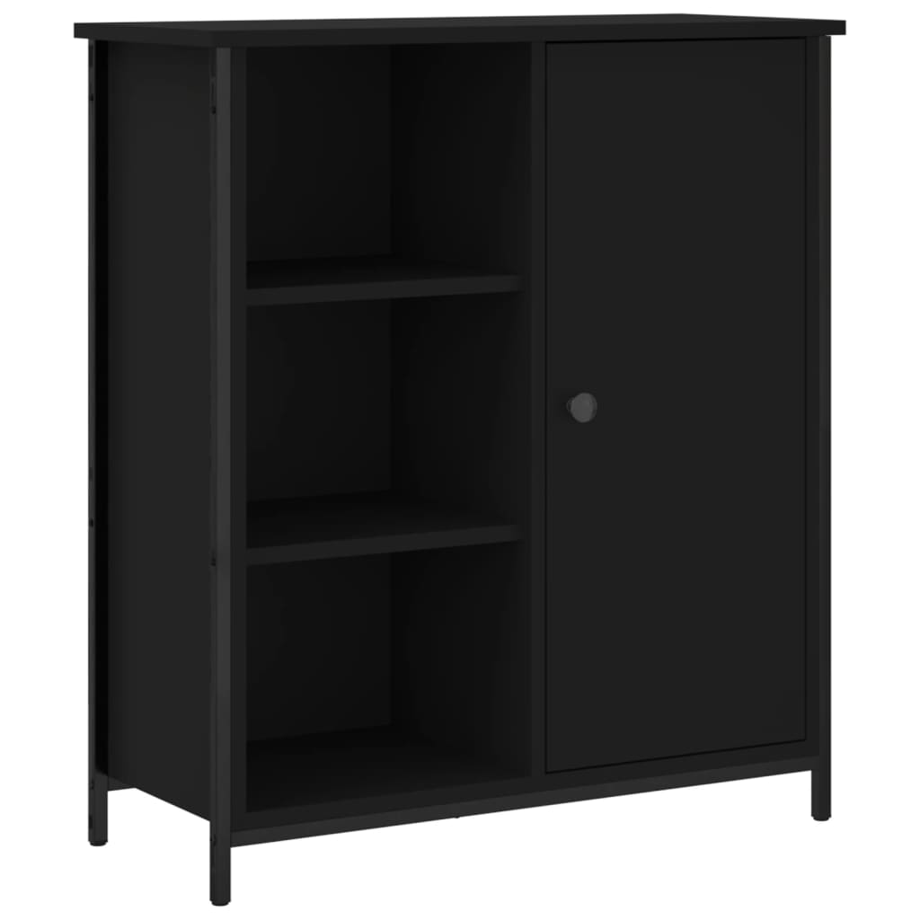 fekete szerelt fa tálalószekrény 70 x 30 x 80 cm (835494)