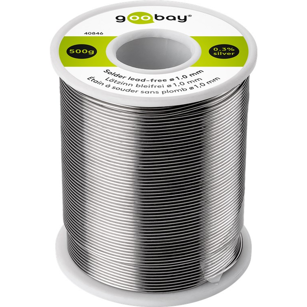 Bezolovnatý cín STRIEBRO + MEĎ Goobay 1,0mm 500g