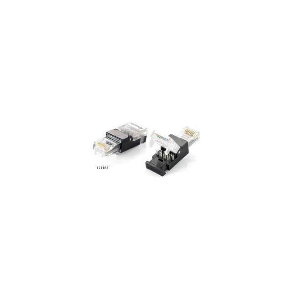 Equip 121163 ενωτικό καλωδίων RJ-45 Μαύρος (Μαύρο), Διαφανής