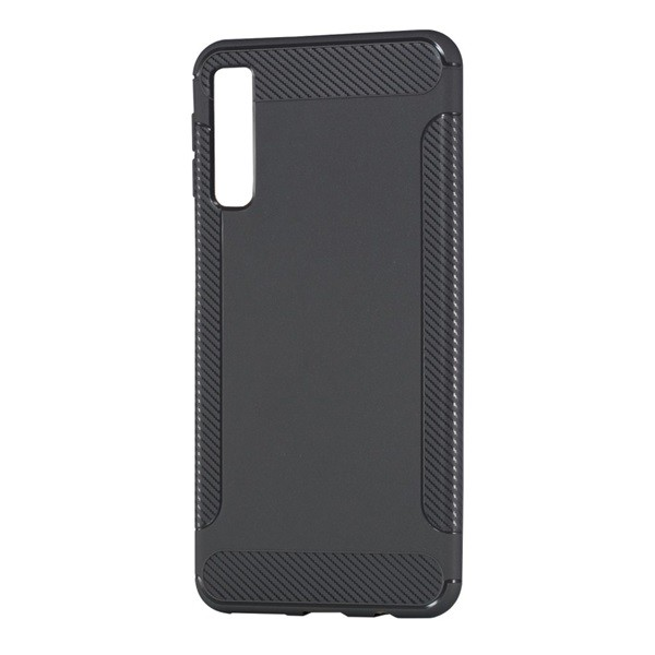 Szilikon telefonvédő (közepesen ütésálló, karbon minta) SZÜRKE [Samsung Galaxy A7 (2018) SM-A750F] (5996457834013)