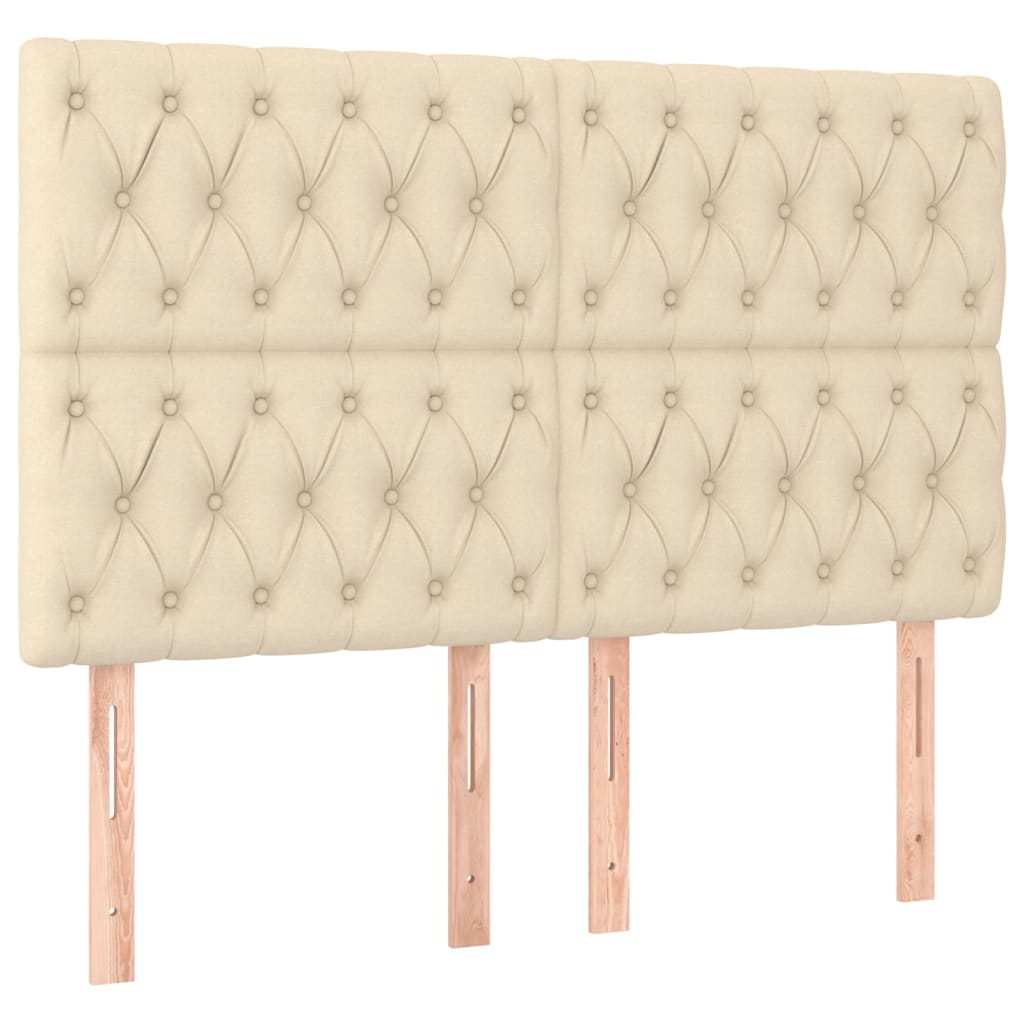 4 db krémszínű szövet fejtámla 72x7x78/88 cm (3116671)