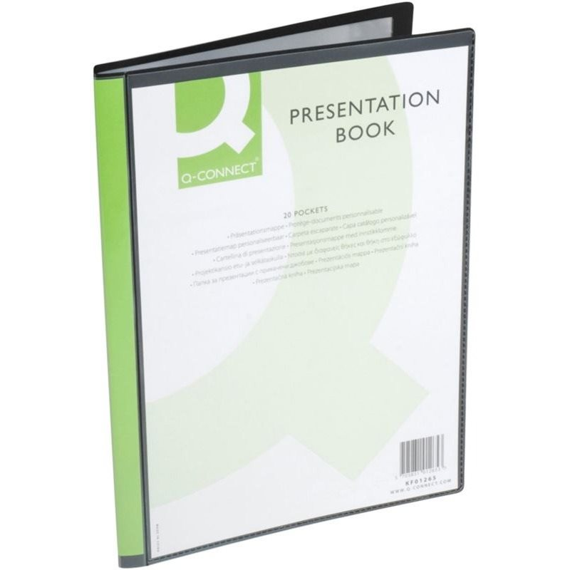 Q-CONNECT A4, 20 zseb, fekete (KF01265)