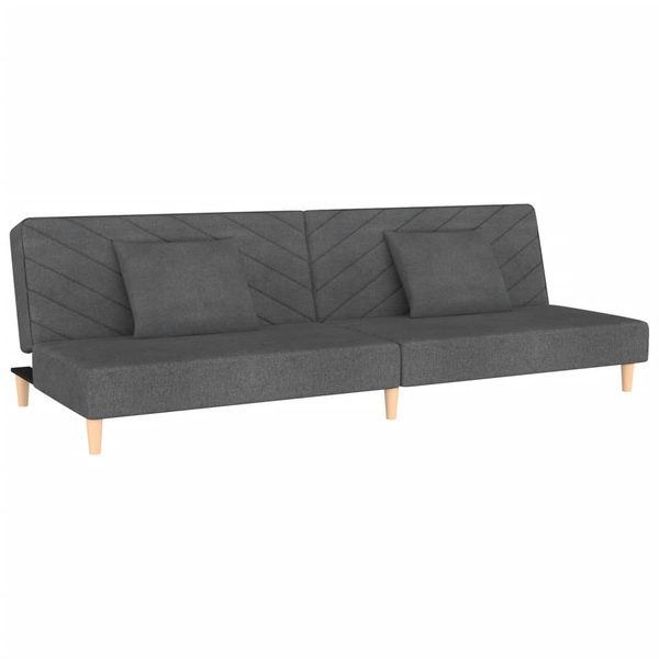 Sofá Cama De 2 Plazas Con Dos Almohadas Tela Gris Oscuro Vidaxl