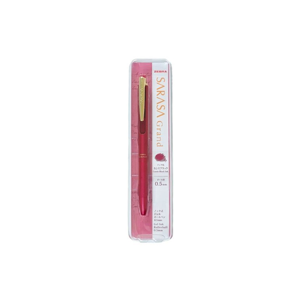Zebra Zseléstoll 0,5mm, exkluzív gravírozható borvörös fém test, új klipsz Grand Sarasa, írásszín kék (66817) (66817)